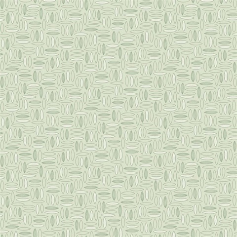 Green Abstract Geometric Almond Shape Wallpaper