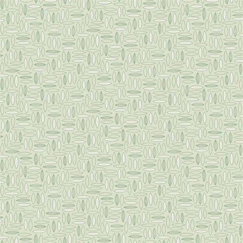 Green Abstract Geometric Almond Shape Wallpaper