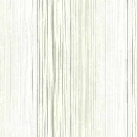 Green and White Random Stripe Prepasted Wallpaper