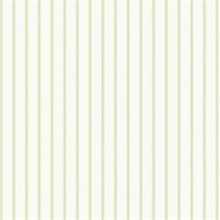 Green and White Ticking Stripe Prepasted Wallpaper