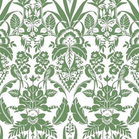 Green Botanical Damask