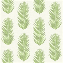Green & Cream Commercial Leaf Paperweave Wallpaper