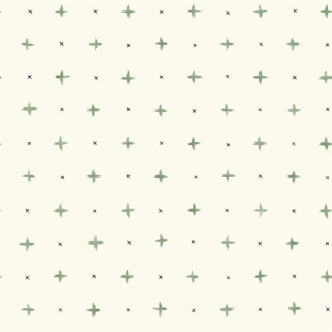 Green Cross Stitch Peel and Stick Wallpaper