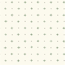 Green Cross Stitch Peel and Stick Wallpaper