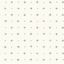 Green Cross Stitch Peel and Stick Wallpaper