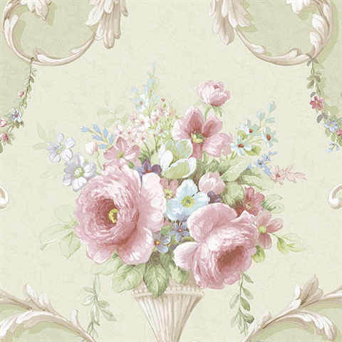 Green Floral Acanthus Scroll