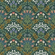 Green & Gold Bramble Abtract Floral Leaf Wallpaper