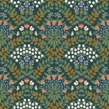 Green &amp; Gold Bramble Abtract Floral Leaf Wallpaper