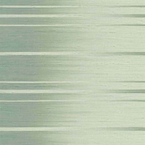 Green Gradient Horizonal Faux Grasscloth Stripe Wallpaper