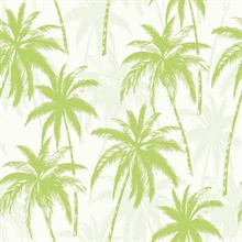 Green, Grey & White Commercial Palm Trees Wallpaper