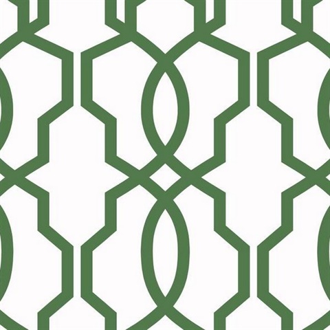 Green Hourglass Trellis Geometric Wallpaper