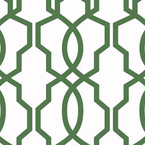 Green Hourglass Trellis Geometric Wallpaper