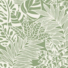 Green Jungle Leaves Wallpaper