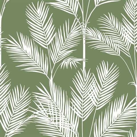 Green King Palm Leaf Silhouette Wallpaper