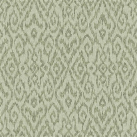 Green Kite Ethnic Ikat Wallpaper