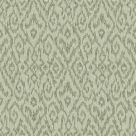 Green Kite Ethnic Ikat Wallpaper