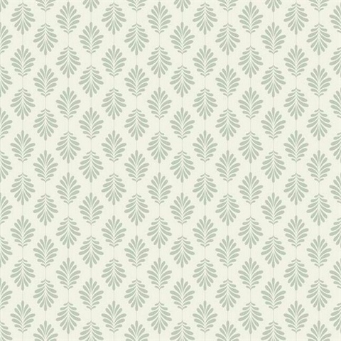 Green Leaflet Modern Floral Leaf Prepasted Wallpaper