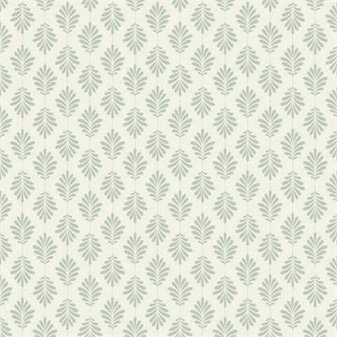 Green Leaflet Modern Floral Leaf Prepasted Wallpaper