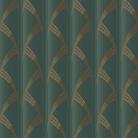 CA1582 Wallpaper | Green Modern Art Deco Metropolis | 1920s Themed ...