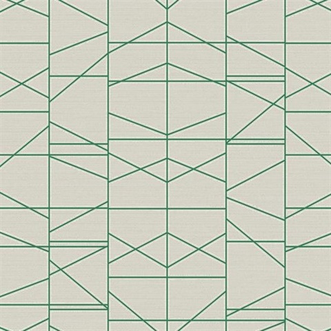 Green Modern Perspective Geometric Wallpaper