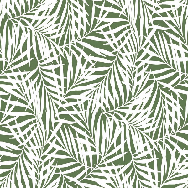 Green Oahu Fronds Peel & Stick Temporary Removable Wallpaper
