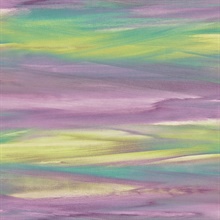 Green, Olive & Violet Commercial Rainbow Brush Wallpaper