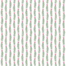 Green &amp; Pink Eden Vertical Leaf Stripe Wallpaper