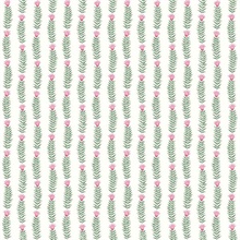 Green & Pink Eden Vertical Leaf Stripe Wallpaper