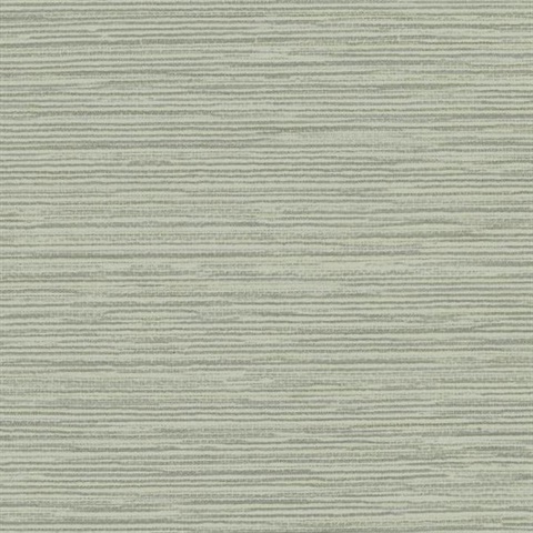 Green Ramie Faux Weave Horizontal Textured Wallpaper