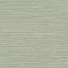 Green Ramie Faux Weave Horizontal Textured Wallpaper