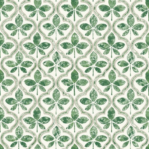 Green Sevilla Floral Damask Wallpaper