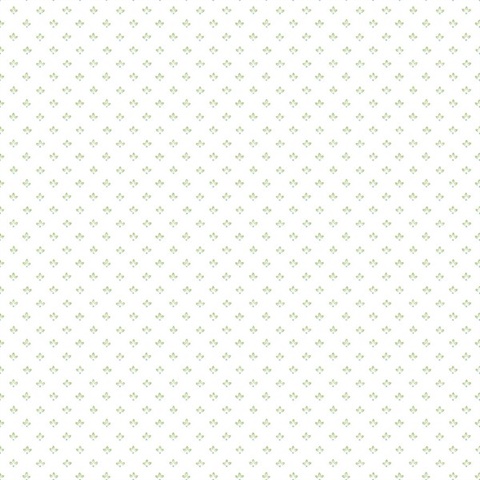 Green Small Tri Leaf Pattern Wallpaper