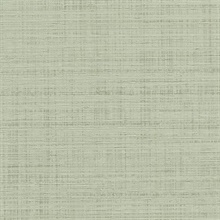 Green Spun Faux Silk Textured Linen Wallpaper