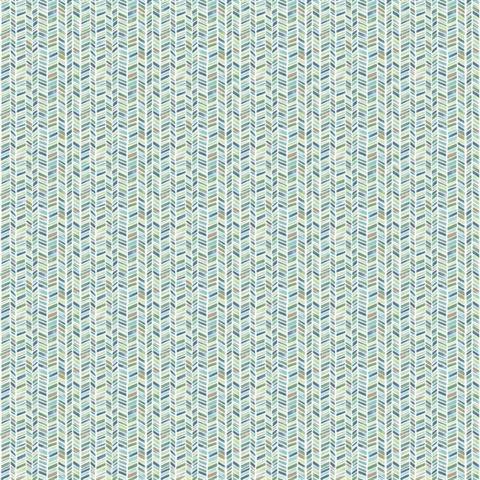 Green Stained Glass Chevron Stripe Wallpaper