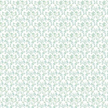 Green Subtle Ogee Floral & Leaf Wallpaper