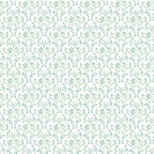 Green Subtle Ogee Floral &amp; Leaf Wallpaper