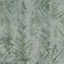 Green Textural Impremere Leaf Wallpaper