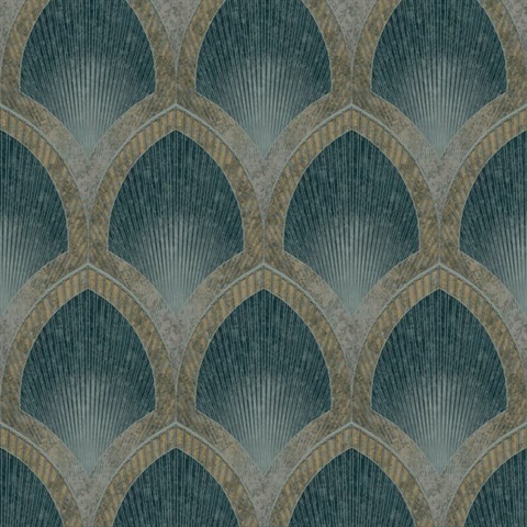 Green Textured Giraffe Skin Metallic Wallpaper