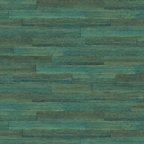 Green Textured Weathered Planks Wallpaper