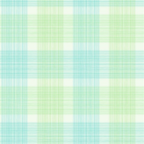 Green, White & Blue Commercial Plaid Wallpaper | Green Plaid 54 