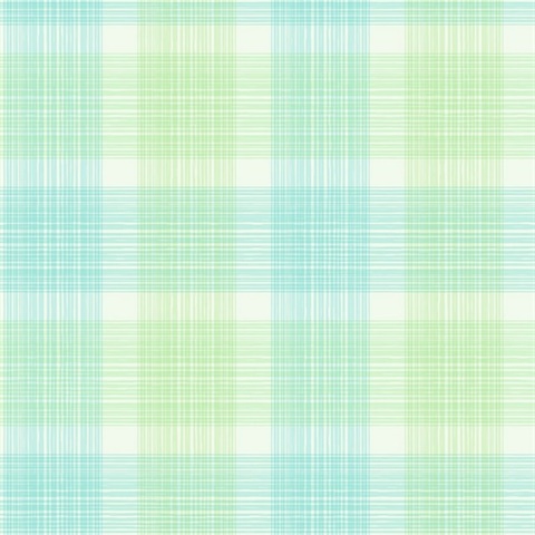 Green, White & Blue Commercial Plaid Wallpaper