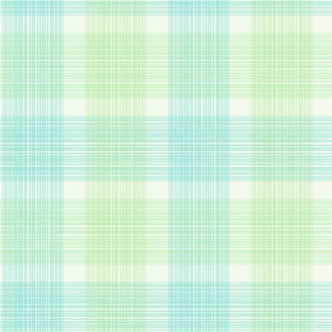 Green, White & Blue Commercial Plaid Wallpaper