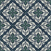 Green, White & Blue Plumosa Mosaic Tile Wallpaper