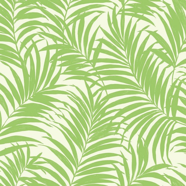 Green & White Commercial Tropical Palm Leaves Wallpaper | Green