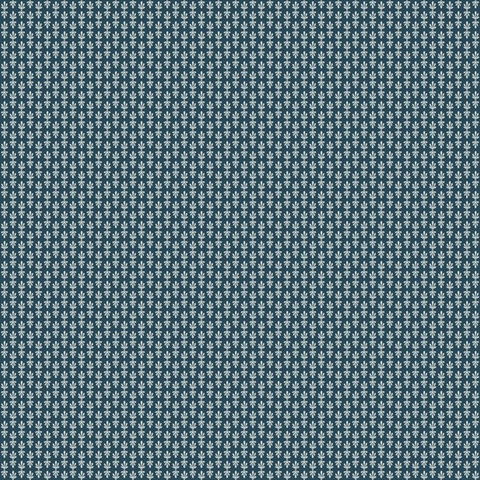 Green & White Petal Modern Fleur de lis Wallpaper