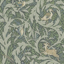 Green Woodland Deer Tapestry Wallpaper