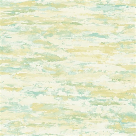 Green & Yellow Commercial Brushstroke Clouds Wallpaper