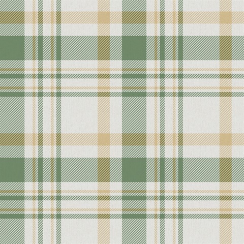 Green & Yellow Country Plaid Wallpaper