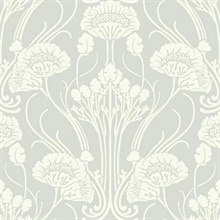 Grey 1920s Textured Nouveau Damask