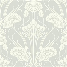 Grey 1920s Textured Nouveau Damask